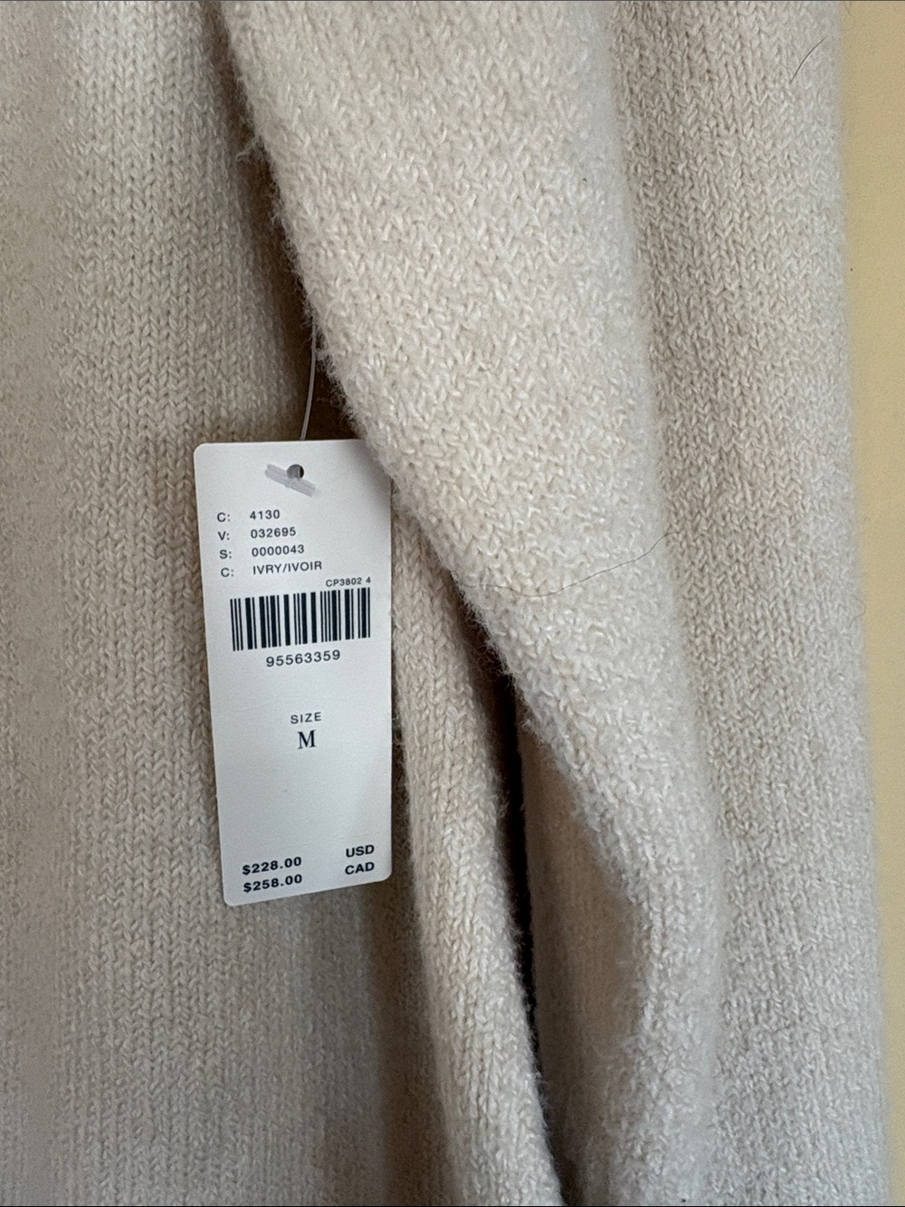 Anthropologie Cream Knit Sweater Dress with Sheer Ruffle Hem - Picture 2 of 4